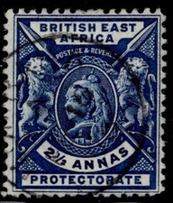British East Africa QV 1896 SG68 2 1/2 a deep blue Cat £3.50 used