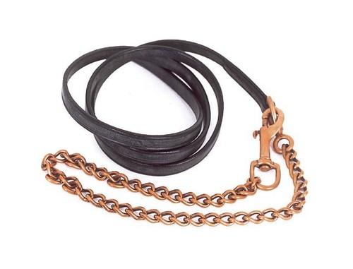 Leather lead rein with - leather, brass