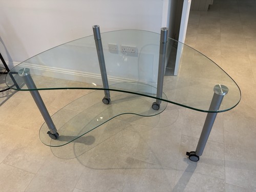 Modern glass computer - glass, desk