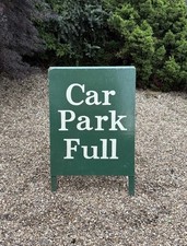 ‘CAR PARK FULL’ Two Sided Durable Wooden Stand A-Frame, Folding Sign