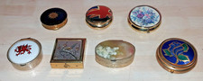 vintage pill boxes x 7.