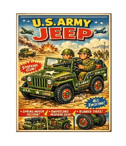 Vintage style tin toy - vintage,