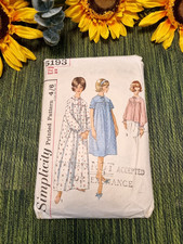 Simplicity Sewing Pattern 5193 Womens Nightgown & Bedjacket Size Vintage 16 36"