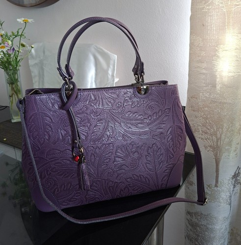 Leather handbag lavender