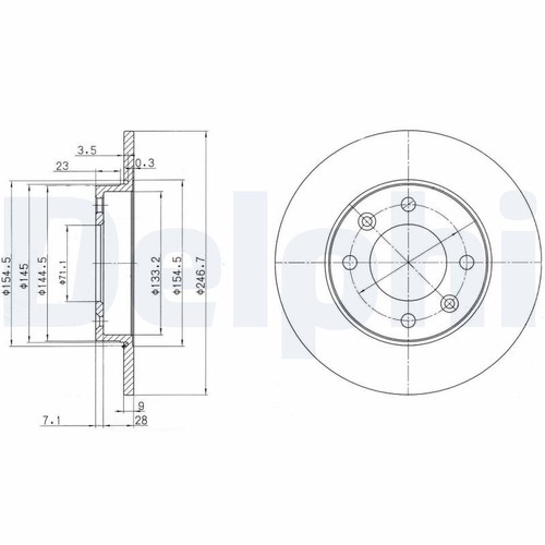 Brake disc bg3653 fits - brake,