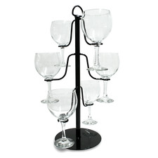 6x Glass Gin Tree in Black -