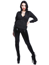 Honour Female Latex Leggings Unisex in Classic Black