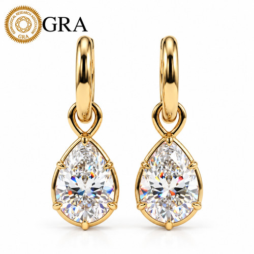 5ct moissanite stud - 1.5ct, dangle