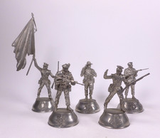 CHAS C STADDEN (CHARLES) MILITARY PEWTER FIGURES X 5