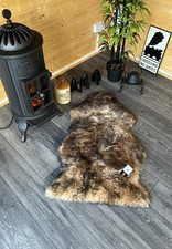 Brown Sheepskin rug | fox tip