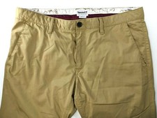 Timberland  Brown Business Casual Cotton Pants Mens 38x34 Modern Slim Fit Chino