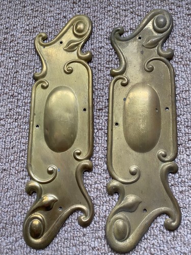 Brass finger plate push - finger, door