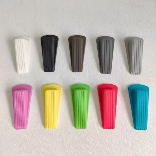 White rubber door wedges - white, stop