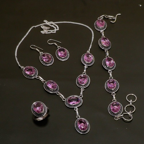 Pink kunzite gemstone - kunzite, 925