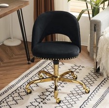 Luxury Velvet Ergonomic Office Chair with Adjustable Height 5-Wheel Swivel Base