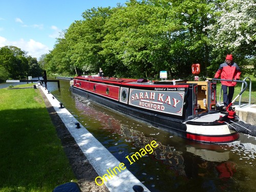 Photo 12x8 narrow boat leaving - 12x8,