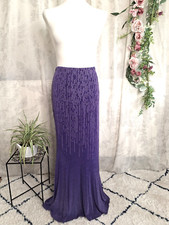 GORGEOUS PICADILLY PURPLE GLITTERY STRETCHY PULL ON MAXI SKIRT Sz M