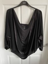 Ladies Black MARKS & SPENCER Open Front Lightweight Shoulder Cardigan One Size