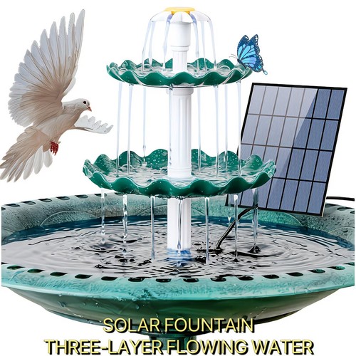 Tier solar bird bath - bird,