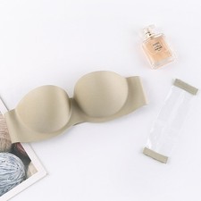 Strapless Padded Push Up Bra Clear Back Straps Bras Wedding Party Invisible Bra!