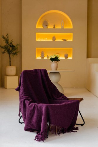 Merino wool bouclé blanket - merino,