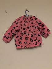 Girls pink leopard print girls coat next coat size 12-18 months