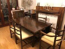 Old Charm Dark Brown Extendable 12-seater Dining Table and Chairs 