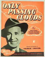 Only Passing Clouds by Denby Piano Vocal Sheet Music Charlie Chester Vintage