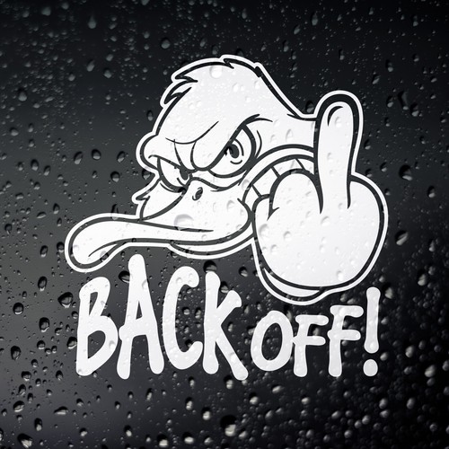 Back off funny - back, sticker