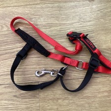 HALTI Front Control Dog Harness - Black & Red. Adjust, Comfort, Durable. Small.