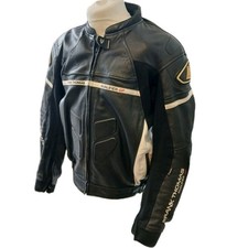 Frank Thomas Qualifier gp Leather Motorcycle Jacket Black/White  