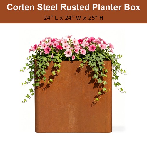Large corten steel planter - corten,