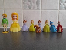 9 Sofia the First figures - cake toppers - 2" and 3" tall - clean