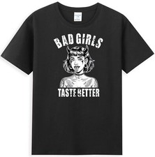 Bad Girls Taste Better Funny Tattoo Devil Girl Graphic Men's T-Shirt