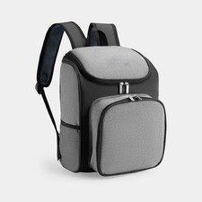 4 Person Picnic Backpack with Plates, Tumblers & Cooler Compartment – Grey