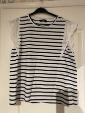 Ladies Blue/white Striped Top