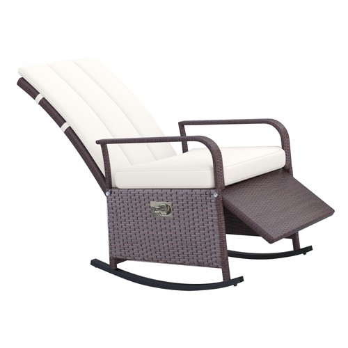 Wicker rocking recliner - pe,