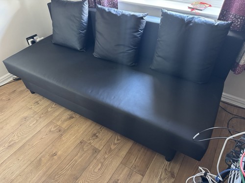 Ikea nyhamn black faux - black,