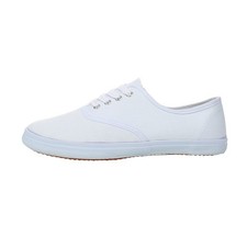 2025 New Unisex White Canvas Pumps Plimsolls Retro Trainers Lace-Up Shoes Sizes@