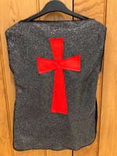 child's chain mail effect vest/tabard and hood for dressing up as a knight