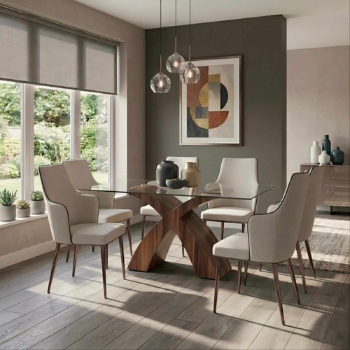 Dining table chairs glass - dining,