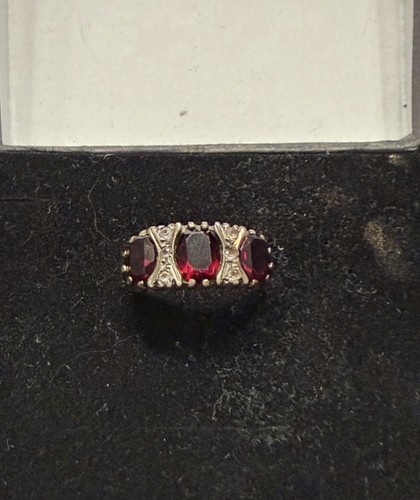 Garnet and old cut diamond - and,