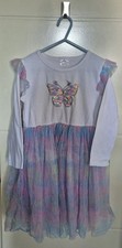 Girls Butterfly Sequins  Rainbow Tutu Dress 5-6 Yrs