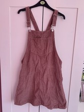 Woman’s Primark Pink Cord Dungaree Dress Size 12