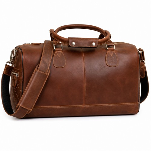 Genuine leather travel duffle - leather,