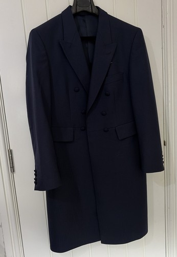 Navy blue herringbone double - navy,