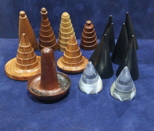 18pc mixed wood acrylic ring - 18pc,