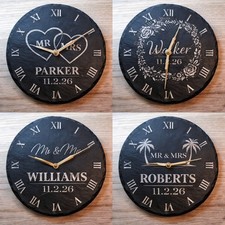Black Slate Wall Clock (Any