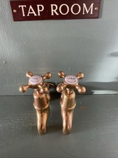 Refurbished Barbers Wilson’s Polished Brass Bib Taps - Ideal Butler Sink L1