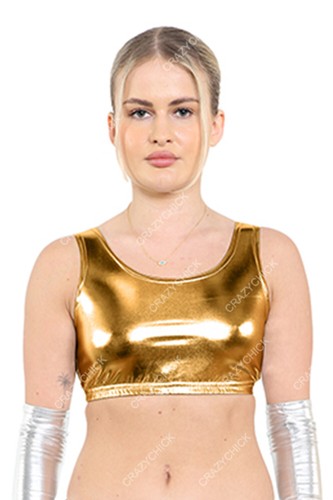 Ladies gold shiny metallic - ladies,